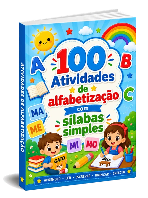 Kit Inicial: Caderno de 100 atividades de alfabetização em 3D