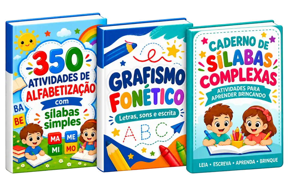 Sistema Completo Mestre: material de alfabetização por sílabas em três cadernos para imprimir